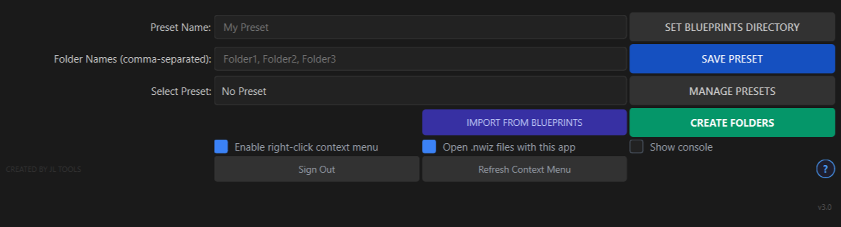 Fast Folder Creation