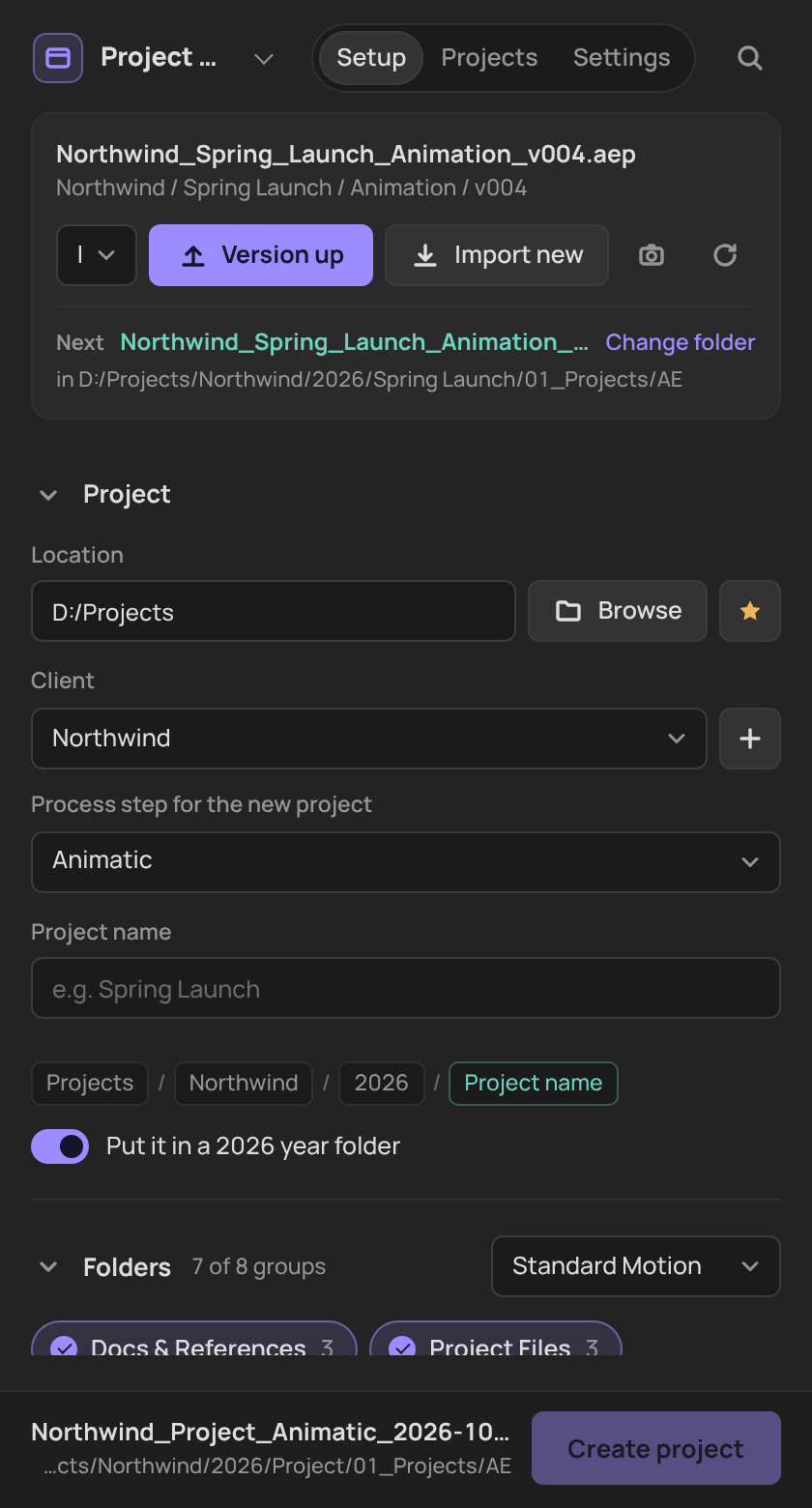 Project Manager in After Effects